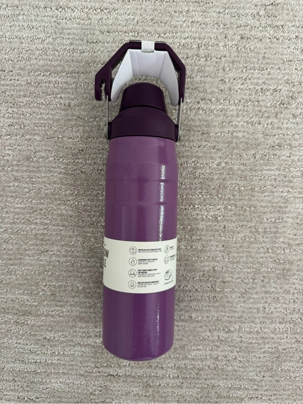 New Stanley Plum 24oz IceFlow Aerolight Fast Flow Water Bottle - Stainless